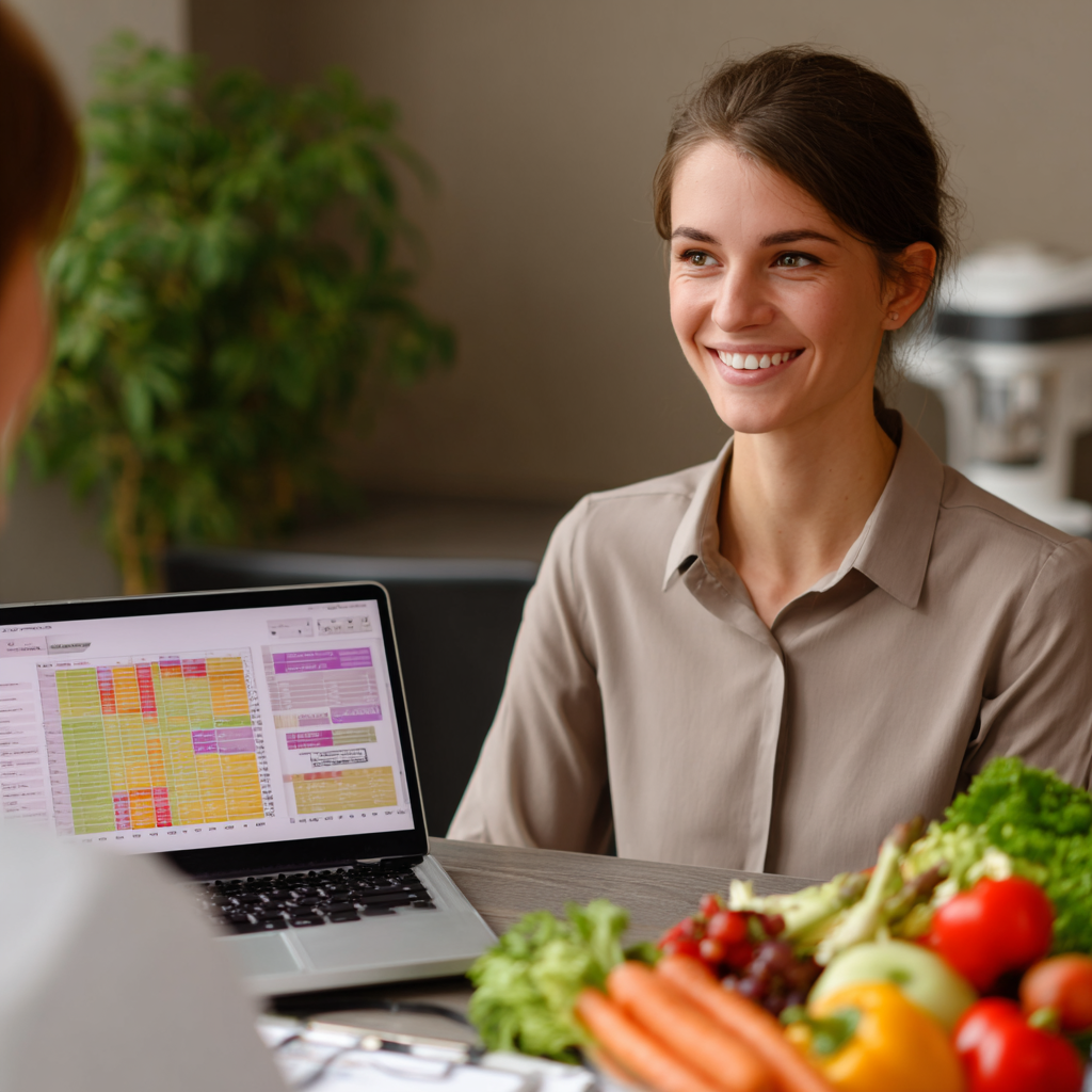 Nutriční specialista během konzultace